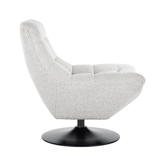 Richelle white bouclé - drehbarer Sessel